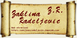 Žaklina Radeljević vizit kartica
